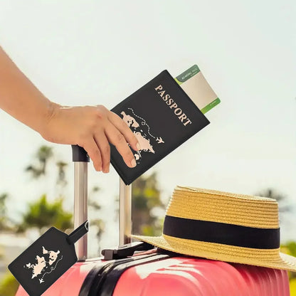 Travel Gold Passport Holder Cover Case for Women Men PU Leather Ticket Map Passport Covers Passport Protective Accessories