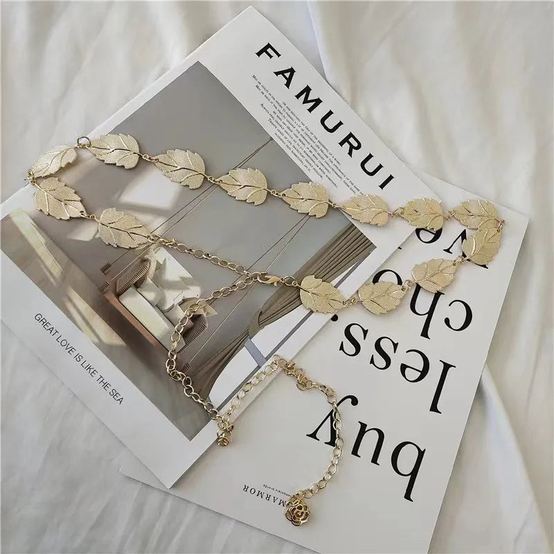 Fashion Retro Metal Accessories Fedora Belt Accessories Men Women Hats Straw Hat Accessories Belt Chain Decoration