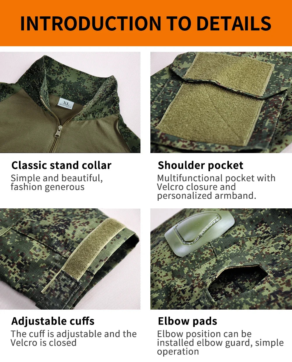 Tactical Uniform Combat Camo Russian Suits Training Team Airsoft Paintball Shirts Hunting Pants +Pads Mens Clothes Windproof