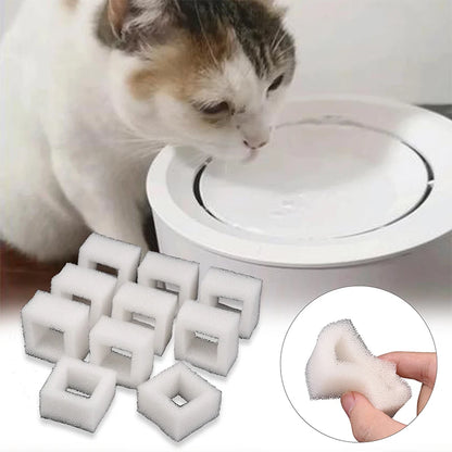 10Pcs Cat Water Fountain Water Pump Foam Filters Compatible With Square Dispensers Pre-Filtered For Fresh & Clean Drinking Water