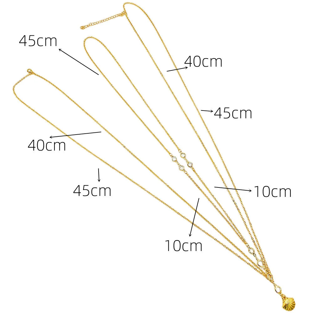 Sexy Lingerie Women Body Chain Simple Metal Scallop Pendant Transparent Waist Chain For Women Festival Outfit Jewelry