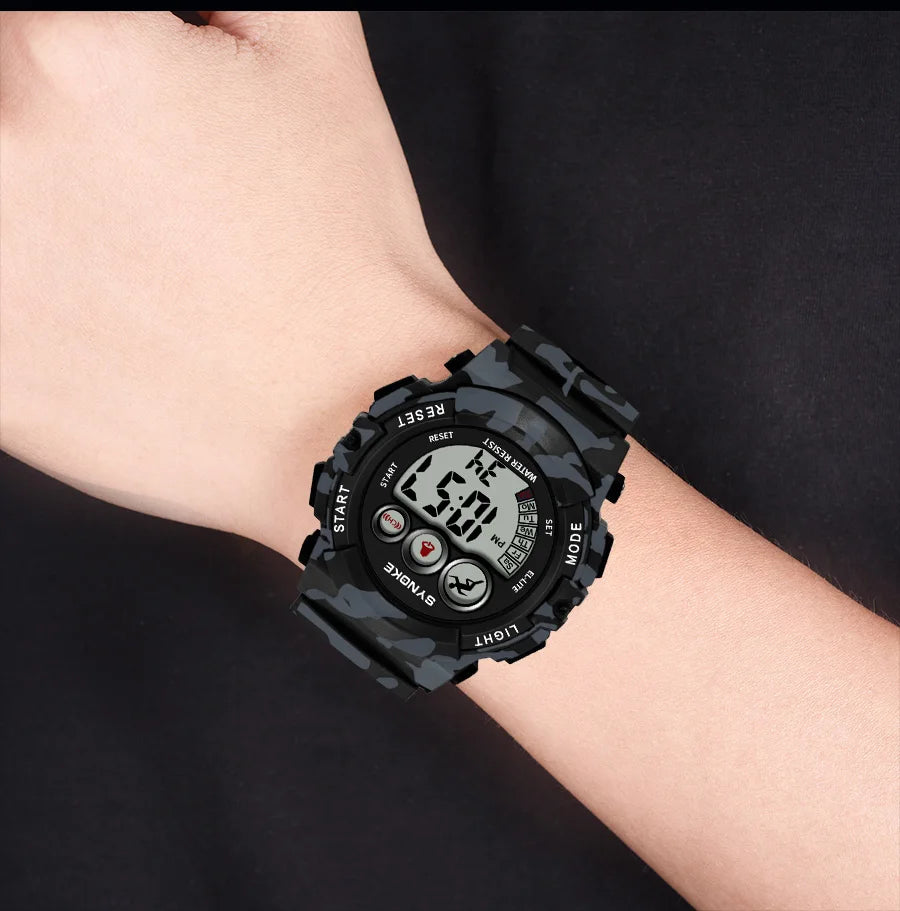 Kids Watch,Boys Watch for 3-15 Year Old Boys,Digital Sport Outdoor Multifunctional 50 M Waterproof Alarm Watch for Children