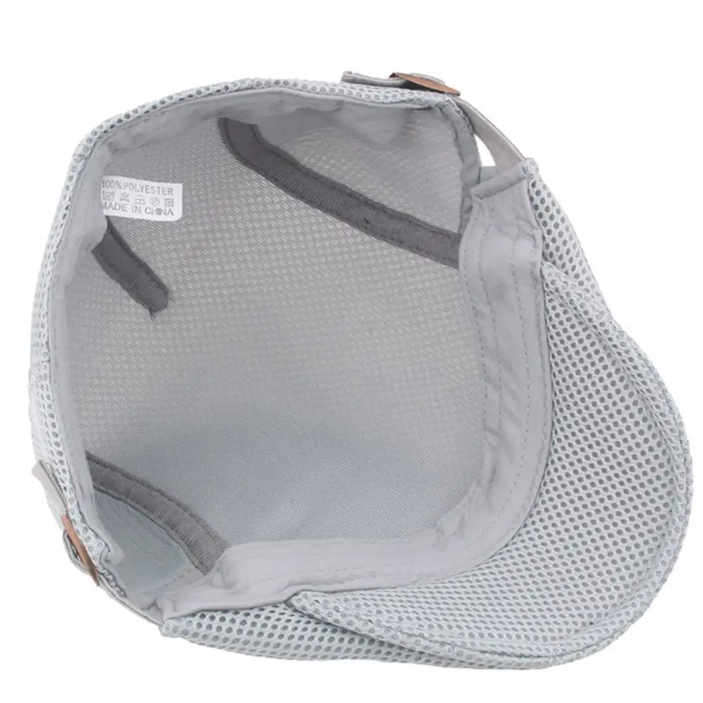 Retro European Men Beret Hat Mesh Breathable Polyester Hollow Washable Men Cap Summer