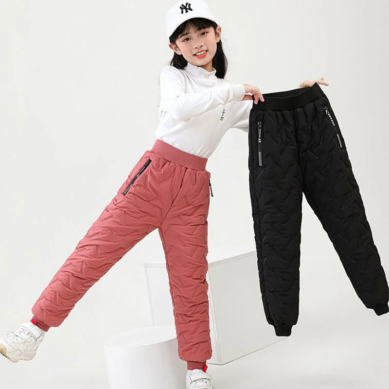 Winter Children Cotton Thick Pants Boys Padded Thickened Pants Teen Kids Cotton Lamb Wool Cotton Trousers