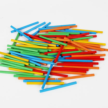 100pcs 8cm Wooden Stick with Plastic Storage Box Student Mathematical Calculation Accessories School Math Teaching Aids Supplies
