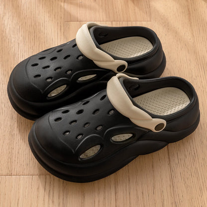 Women Thick Bottom Hole Shoes Summer Beach Platform Sandals Fashion Comfortable Indoor Outdoor Slippers