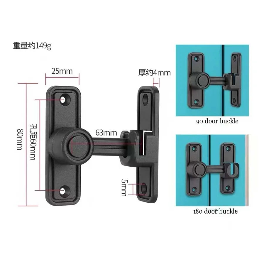 Dual Purpose Door Latch Sliding Door Lock With Luminous Door Buckle Door Buckle Free-punch Interior Door Metal Bolts
