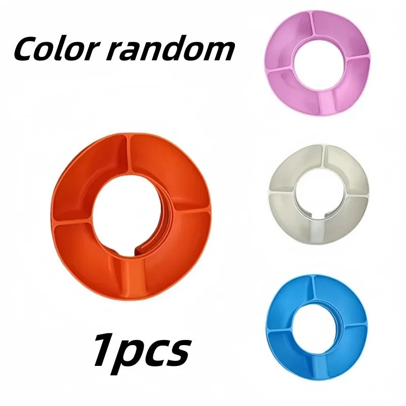 Bingba Cup Silicone Snack Platter 40oz Plastic Fast Food Plate with 4 Compartments for Outdoor Picnic Snack Holder Combination