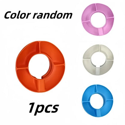 Bingba Cup Silicone Snack Platter 40oz Plastic Fast Food Plate with 4 Compartments for Outdoor Picnic Snack Holder Combination