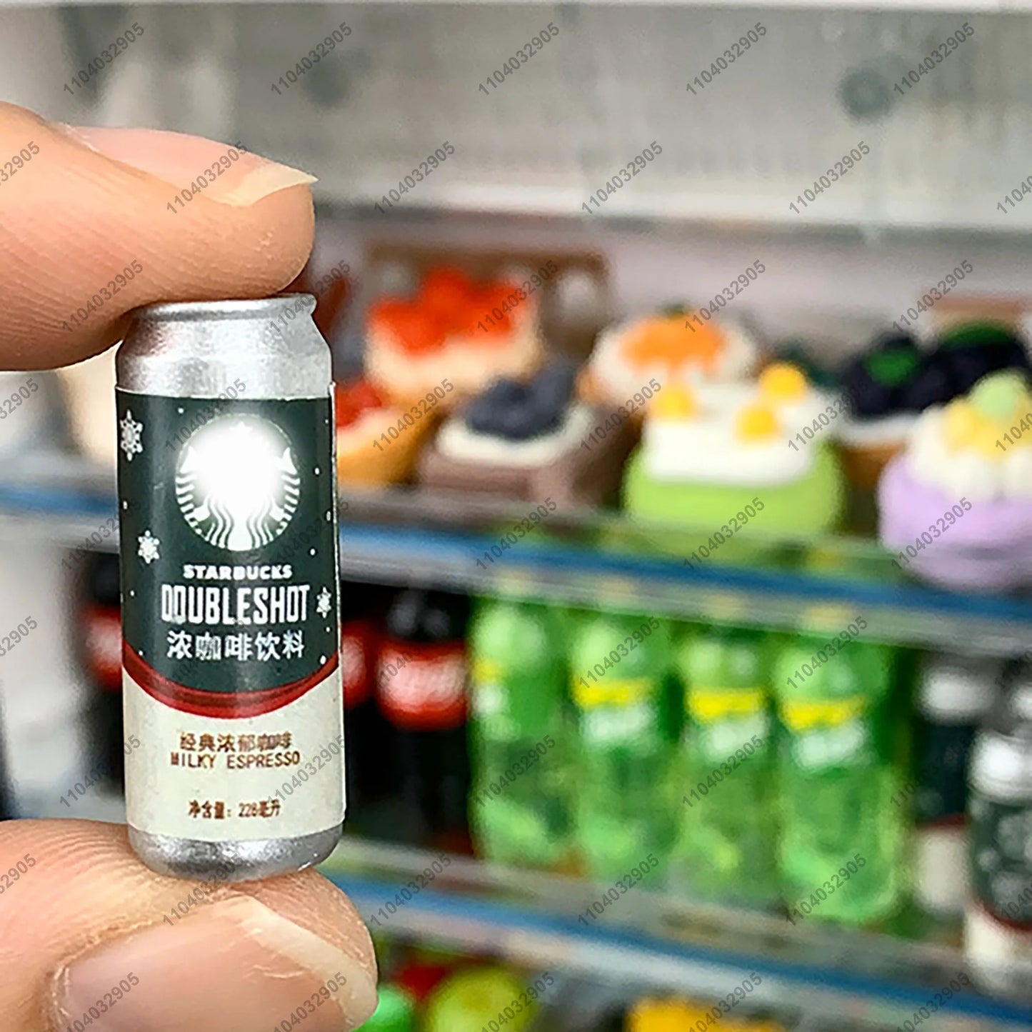 Miniature Shop Furniture Fridge Freezer Shelf Cool Drink Food Items Toy Mini Handcraft Dollhouse Simulation Scenario Display