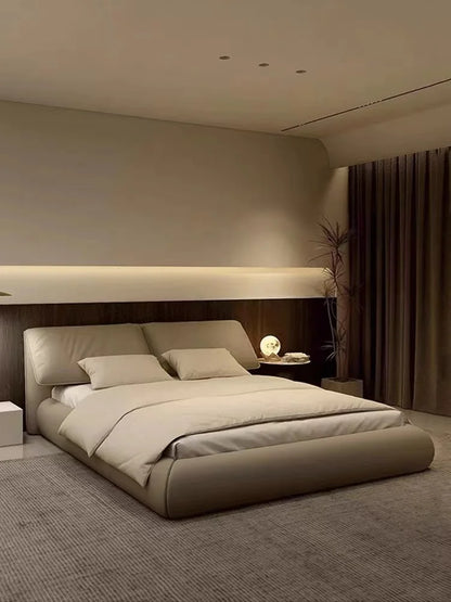 High End European Double Bed Headboard Glamorous Full Size Twin Bed Frame Luxury Platform Wood Cama Box Casal Nordic Furniture