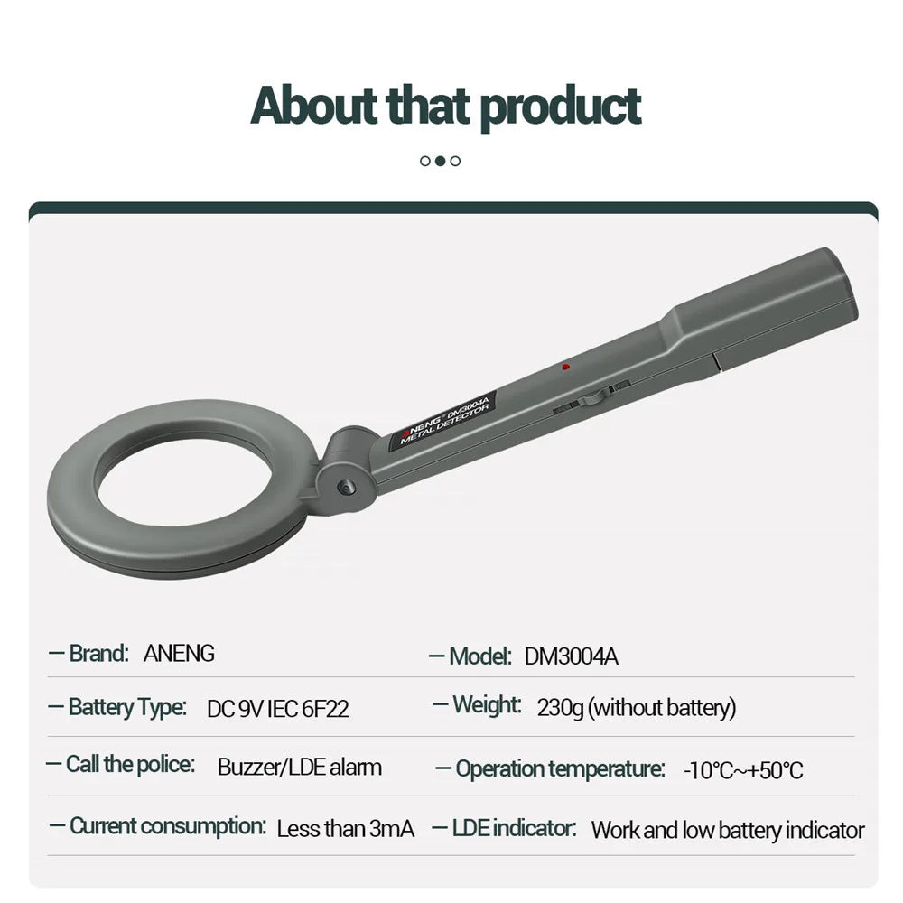 Metal Detector DM3004A Waterproof Handheld Alarm High Sensitivity Metal Scanner Security Checker Pinpointer Metal Detect Tool
