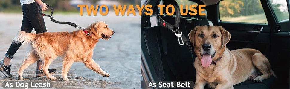 2 in1 Dog Car Harness Leash Adjustable Pet Seat Belt with Anti-Shock Bungee Buffer for Kitten Dogs Collar Pet Accessorie
