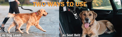 2 in1 Dog Car Harness Leash Adjustable Pet Seat Belt with Anti-Shock Bungee Buffer for Kitten Dogs Collar Pet Accessorie