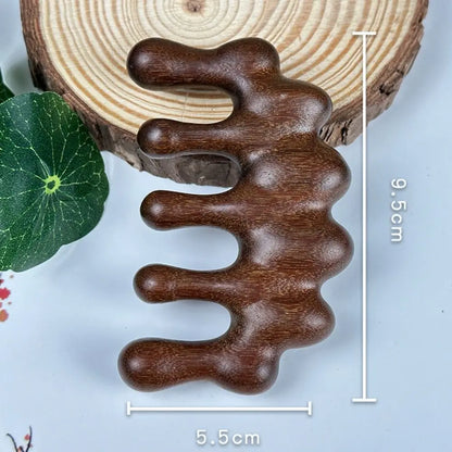 Scalp Relax Meridian Massage Comb Anti-static Blood Circulation Sandalwood Hair Comb Smooth Hair Comfortable Head Massage Comb