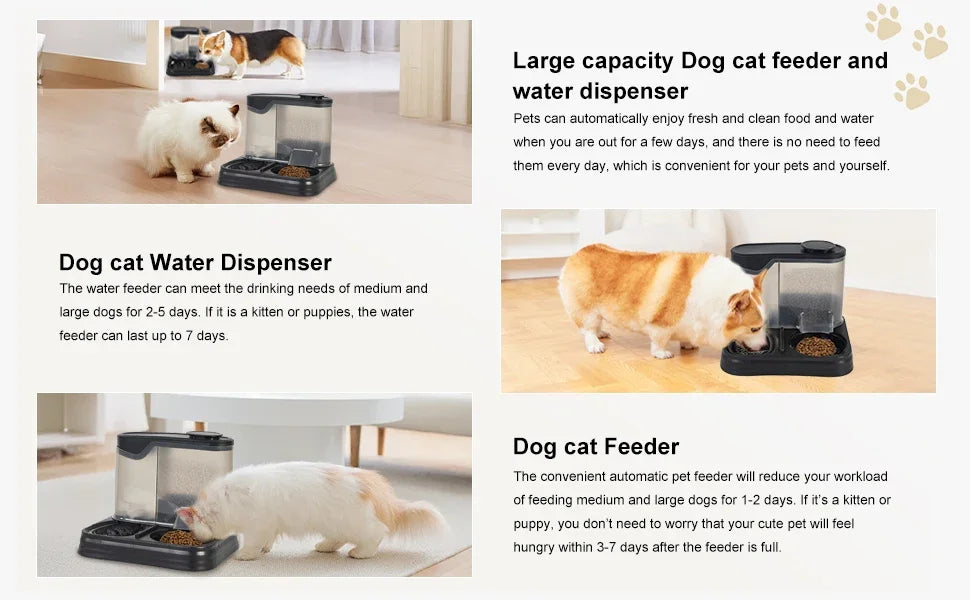 Automatic Cat Feeder FeederDog Feeder Automatic Suitable for Pets Such As Cats and Dogs Feeding and Drinking in One