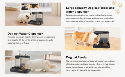 Automatic Cat Feeder FeederDog Feeder Automatic Suitable for Pets Such As Cats and Dogs Feeding and Drinking in One