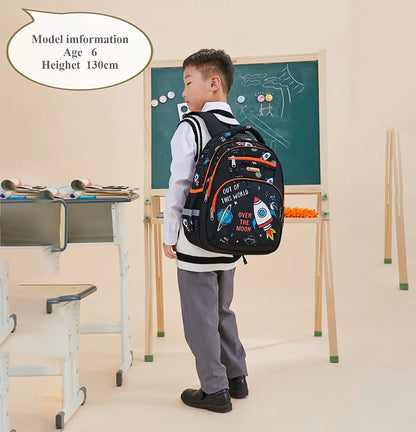 School Bags for Kids Backpack for Boys Elementary Kindergarten Preschool School Bag 14 inch Multifunctional Cute Large Capacity