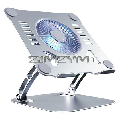 Aluminum Laptop Stand with Cooling Fan Ergonomic Notebook Foldable Cooler Laptop  Adjustable Aluminum Laptop Stand