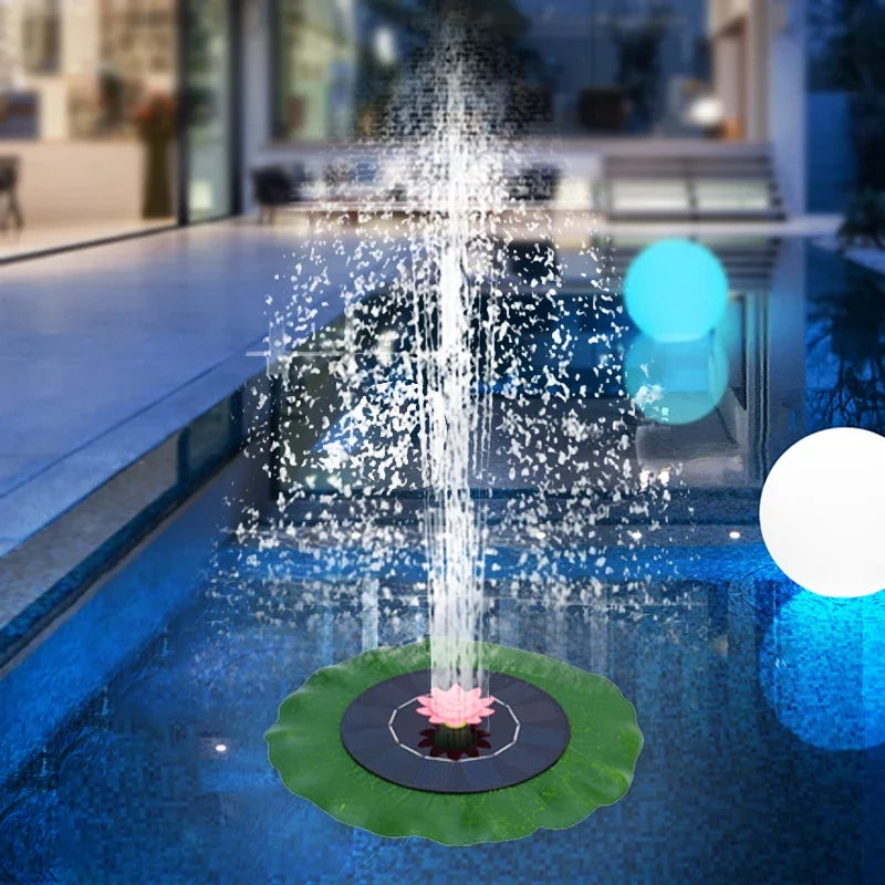 1.5W solar fountain, lotus leaf design floating fountain, used for pond, bird bath, outdoor decoration water pump,water fountain