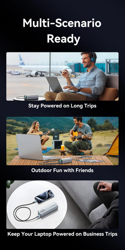 Vention Power Bank 140W 27000mAh Portable PD External Battery PowerBank 100W for Macbook Pro iPad iPhone Laptop Notebook Xiaomi