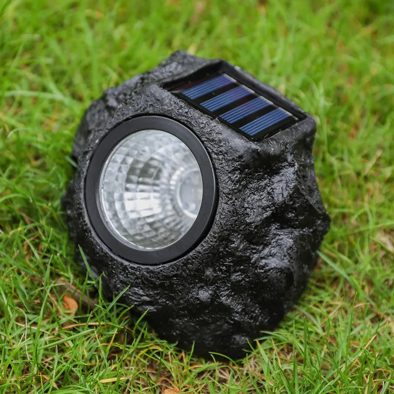 LED Solar Energy Warm Light  Outdoor Garden Lawn Decoration Waterproof Lighting Garden Spotlight Solar Simulation Stone Light