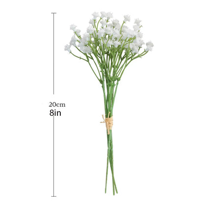 White Babys Breath Flowers Artificial White Fake Flowers Gypsophila DIY Floral Bouquets Arrangement Wedding Home Decor
