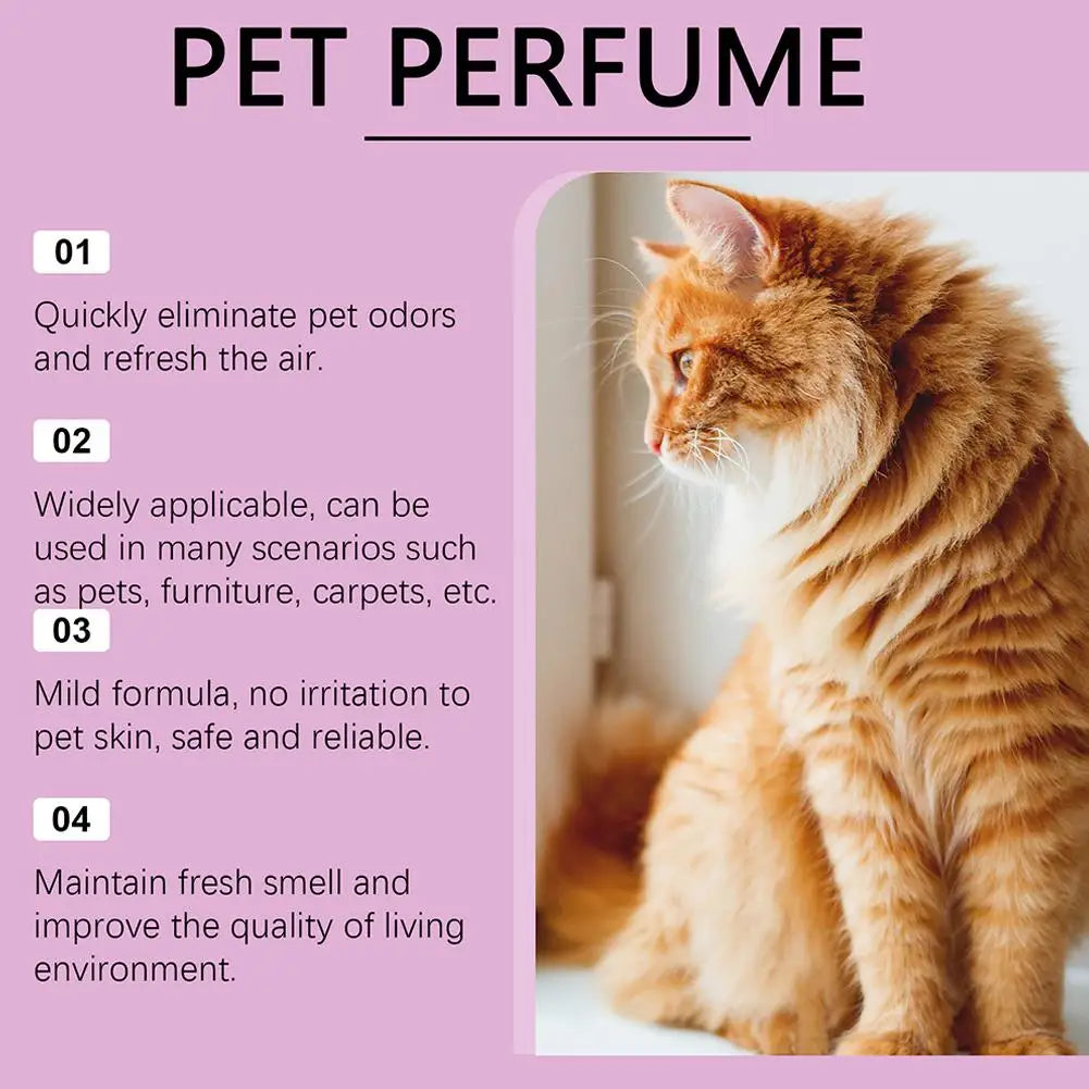 100ml Pet Odor Eliminator Fresh Scent Spray For Dogs Cats Home Deodorizing Solution With Harness Attachment