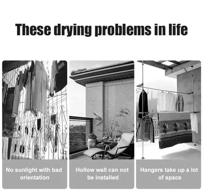 Folding Drying Racks Retractable Clothes Horse Hanger Clothesline Coat Shelves Clothes Line Hanging Organizers Home Accessories