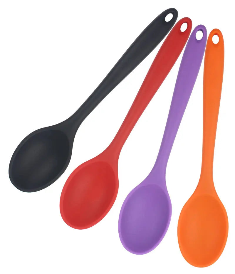 Silicone Spoon Integrated Rice Spoon Multicolor Silica Gel Salad Spoon Cake Baking Spoon Kitchen Cooking Spoon Kitchen Tools