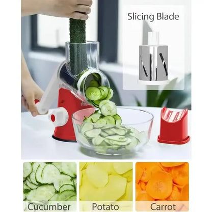 Slicing Grater Manual Rotary 3 In 1 Cheese Grater Food Blender Stainless Steel Potato Slice Chopper Processor Kitchen Accessorie