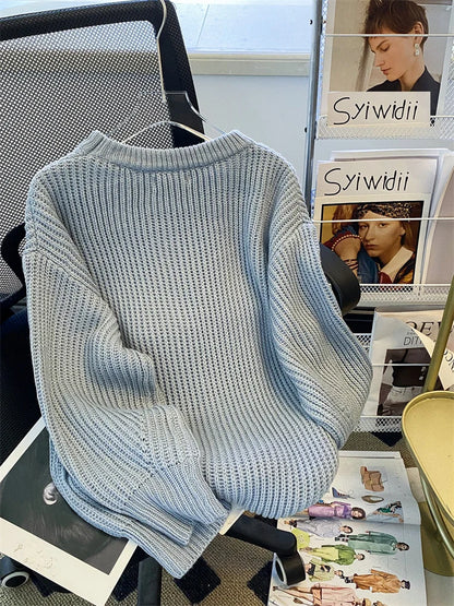 Syiwidii Oversized Sweaters for Women Knit Pullover Spring Autumn Winter Long Sleeve Causal Fashion Elegant Ladies Loose Jumpers