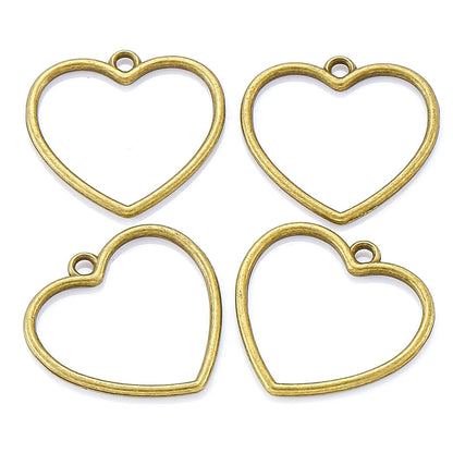 20pcs hollow Hearts Charms Necklace Pendant Bracelet Jewelry Making Handmade Crafts diy Supplies 25*25mm