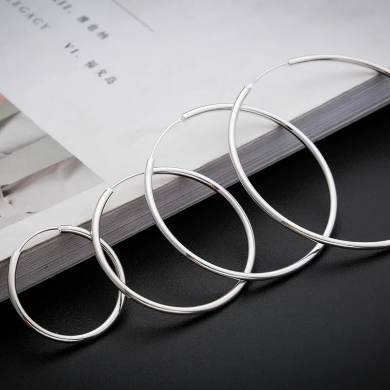 Women 3-7cm Small Big Circle Hoop Earrings Statement Ear Ring Fashion Jewelry Gift