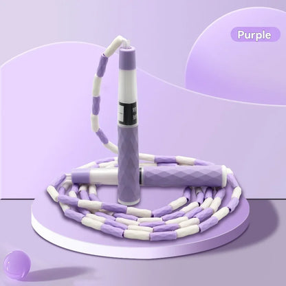 Wholesale adult and children's skipping ropes with colorful soft beads and bamboo nodes. Children's skipping ropes