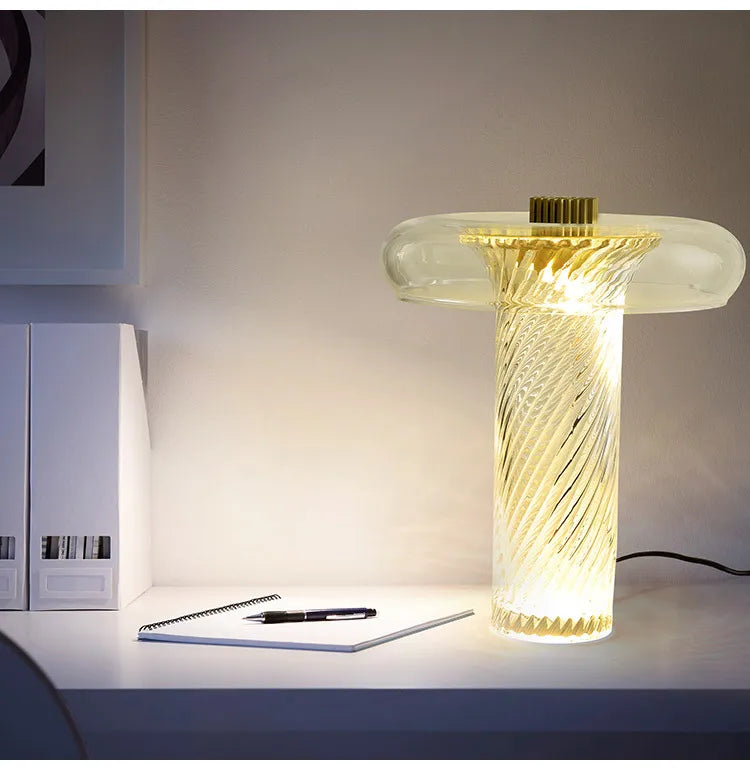 Nordic  personalized twisted glass desk lamp modern LED decorative lamp study bedroom bedside designer Table lamp