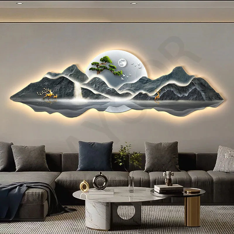 Wall Lamp Entrance Decoration Light Corridor Hanging Hallway Modern Nordic landscape Painting Lamps Home Living Room Mural Light