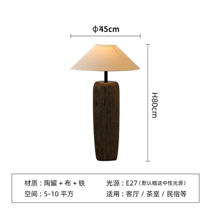Ceramic floor lamp Wabi Sabi Style fabric lamp shade japanese floor lamp for Living Room Salon Corner Sofa Lounge Standing Light