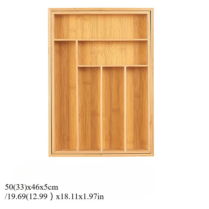 Bamboo Expandable Drawer Kitchen Organizer for Spoons Forks Knives cutleries Utensils Holder Adjustable Cutlery Tray Divider