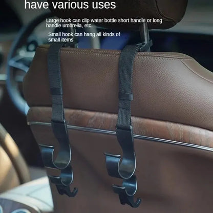 Multi-function 2pcs Rear Seat Headrest Hanging Hook Umbrella Holder Seat Back Storage Hook Auto Interior Tool Car Back Seat Hook