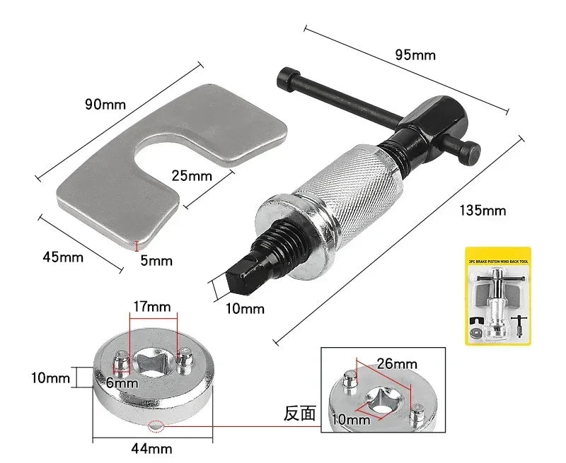 3/5 Pieces Car Disc Brake Pad Caliper Disc Wheel Cylinder Adjustment Set Replacement Brake Pad Disassembly Brake Separator Parts