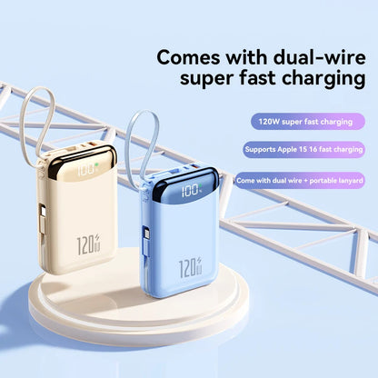120W Power Bank With Charging Cables 100000mah Large Capacity Portable External Battery For Multi Phones Emergency Supply