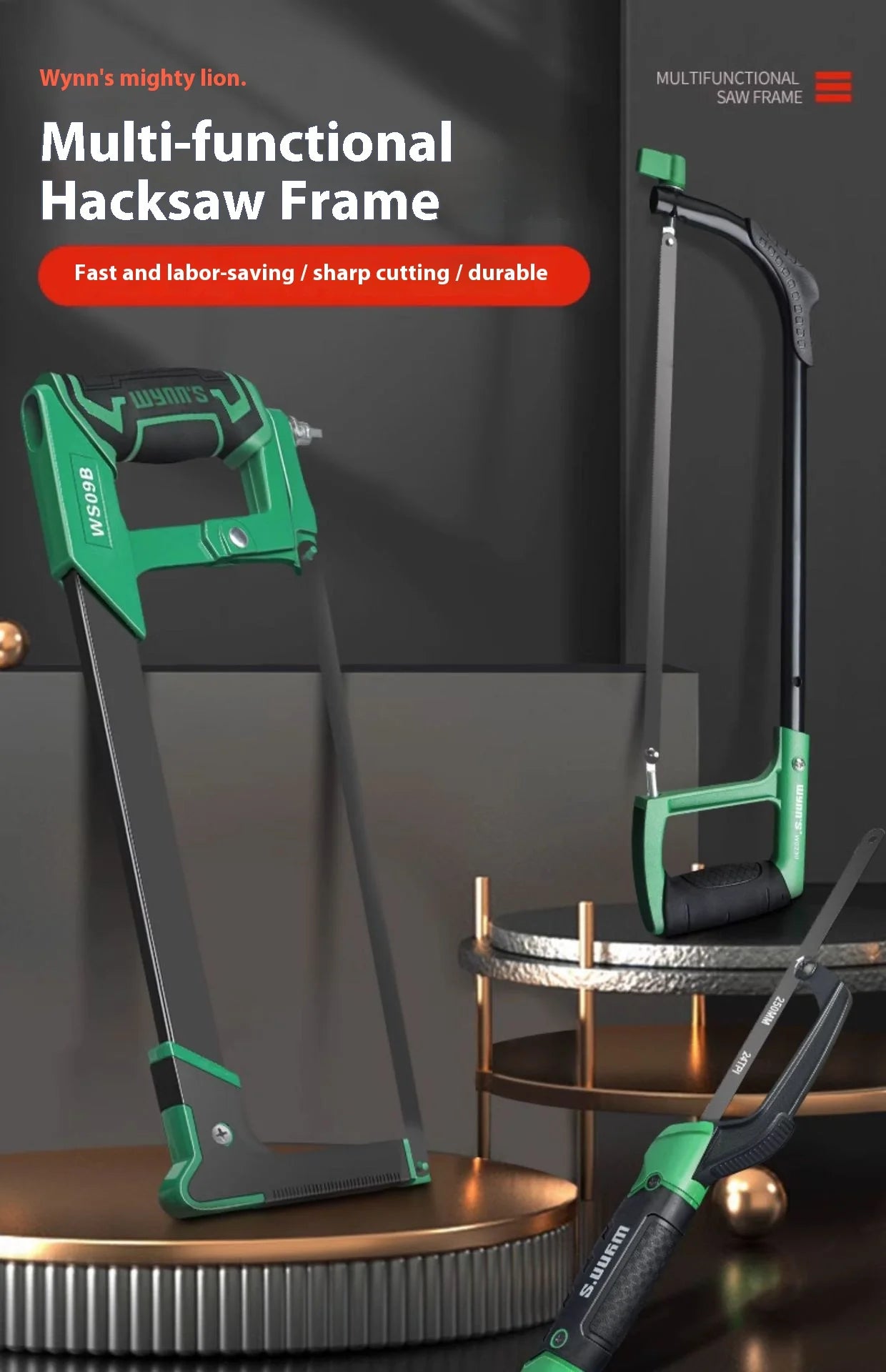 Damaly, Hacksaw Stand, Aluminium Power Hand Saw, Household Mini Adjusting Saw, Bow Stand, Woodworking Saw, Hand Saw