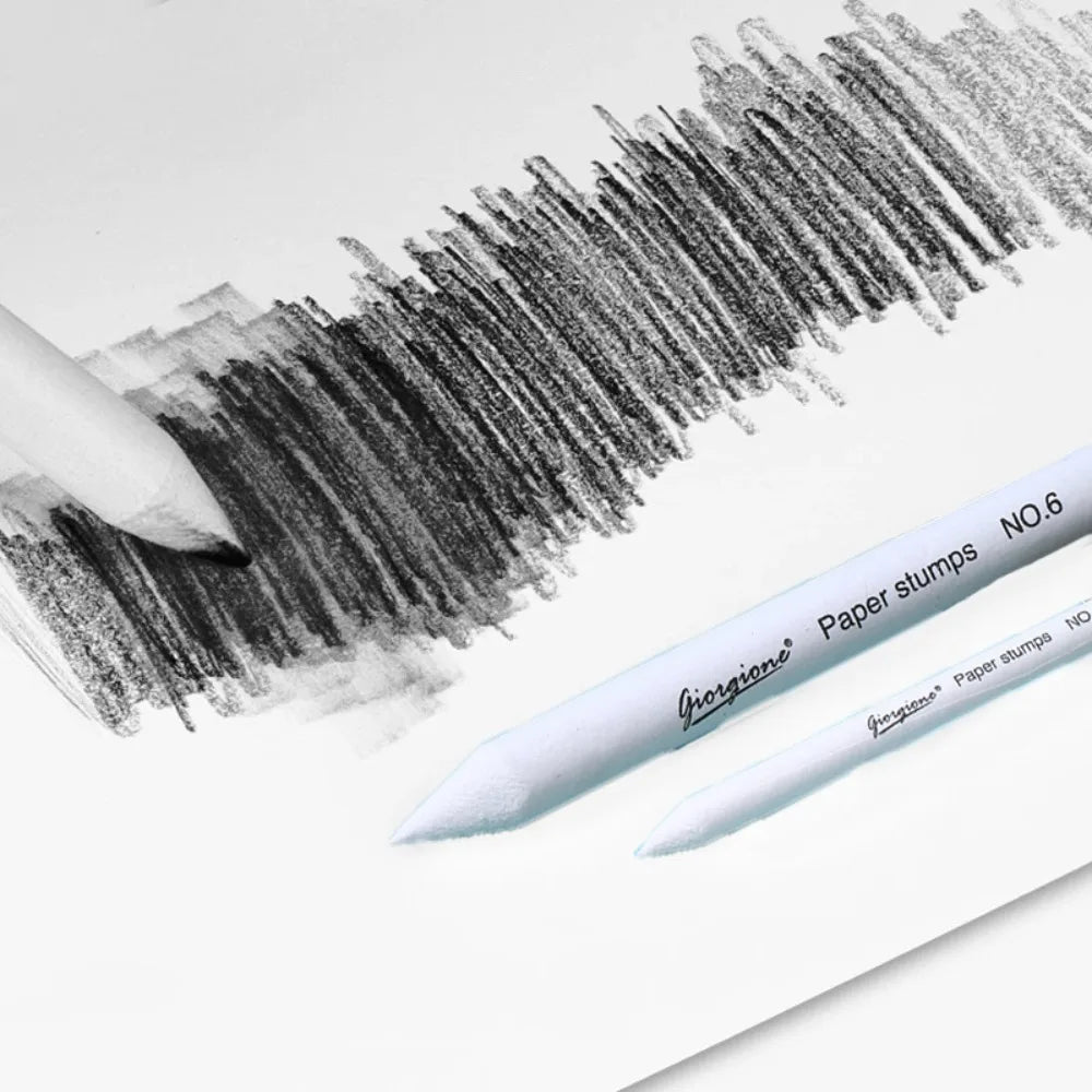 7Pcs/Set Professional Blending Stumps Paper Painting Art Supplies Art Blenders Sandpaper Pencil Durable White