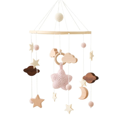 Baby Mobile Crib Bed Bell Musical Rattles Toys Soft Felt Cartoon Animal for Infants Nursery Mobiles Forest Animals Crib Toys