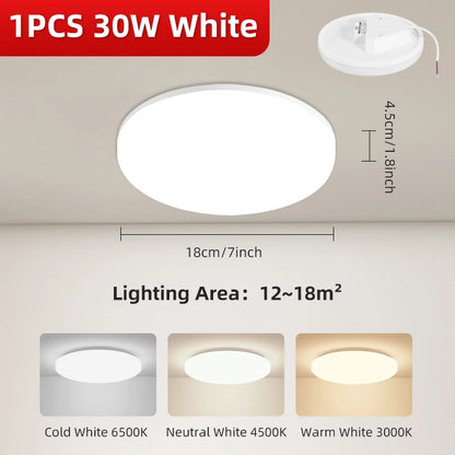 Led Ceiling Lights Ultra Thin LED Ceiling Lamps Modern Panel Light  30W 50W 72W Downlights for Living Room Bedroom Kitchen Home