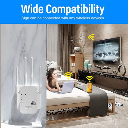 WiFi Repeater Wireless Extender 1200Mbps WiFi Booster 5G 2.4G Dual-band Network Amplifier Long Range Signal WiFi Router Home
