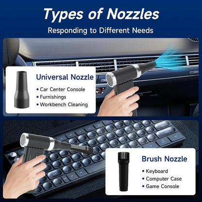 Mini Cordless Hair Dryer Multifunctional Electric Air Duster Hair Dryer Travel Portable USB Rechargeable Negative Ion Hair Dryer