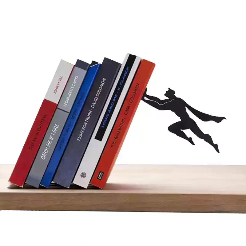Creative Superman Metal Bookshelf Book Stand Creative Book Block Book Shelves Book Shelves Desk Book Storage Decorative Gift