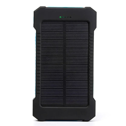 H  020000mAh Solar Power Bank Portable External Battery Double USB Fast Charging Powerbank Phone Charger For Smart Mobile Phone